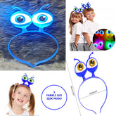 Nessiworld Led Light & Battery Operated 3 Different Modes Lighted Alien Eye Party Crown Blue Color 18x12 cm